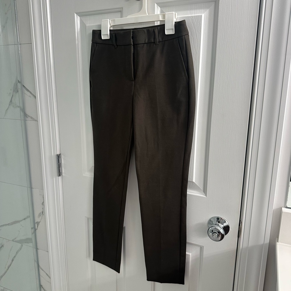 WHBM olive green ankle slacks